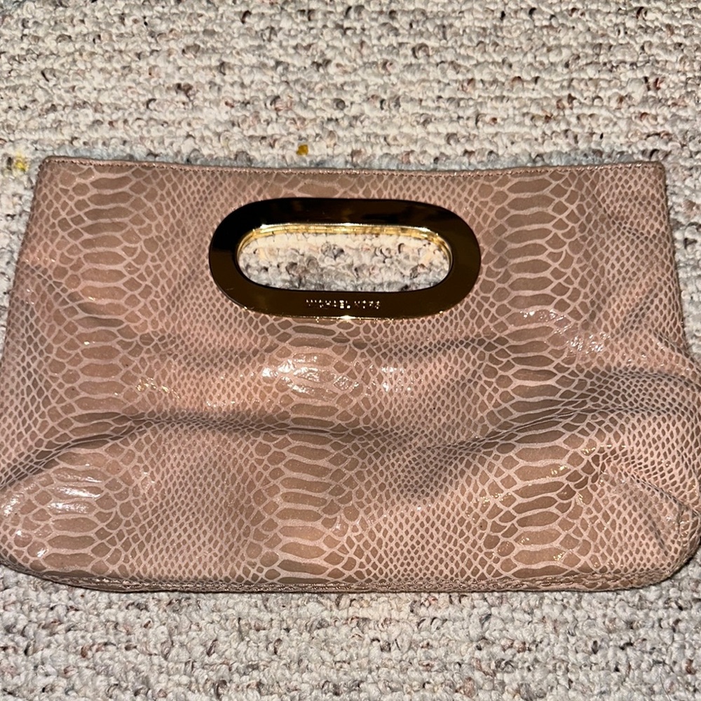 Michael Kors Pink Snakeskin Wristlet Clutch